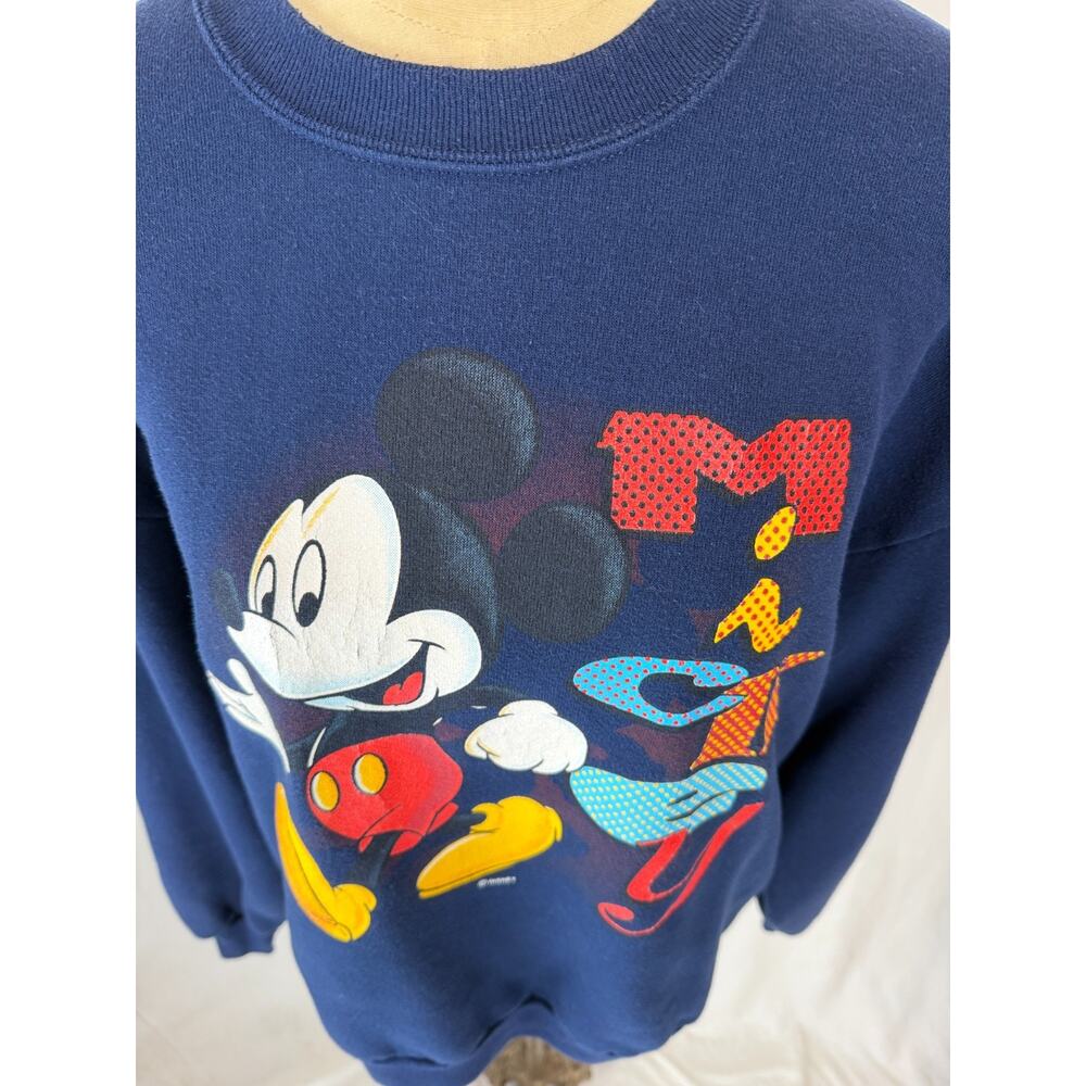90's Vintage Mickey Mouse Unlimited Disney Crewneck Sweatshirt #0129 LARGE - Picture 5 of 9